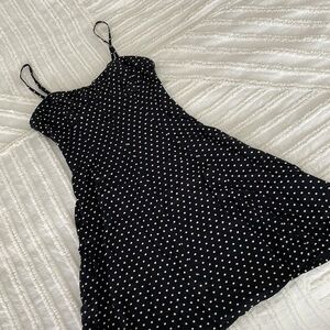 American Eagle Outfitters Black Mini Dress with White Polka Dots
